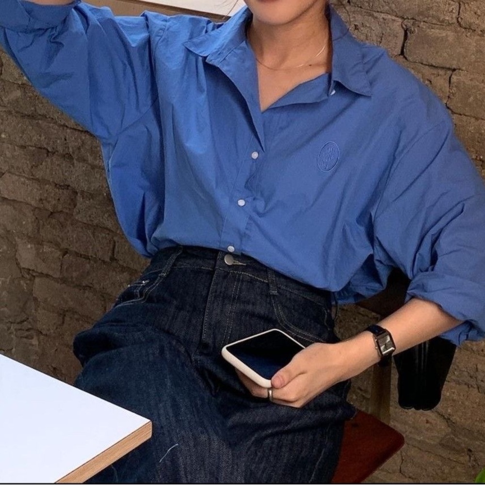 Vintage 90s royal blue Ralph Lauren button down